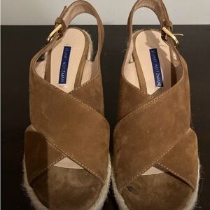 Stuart Weitzman Brown Espadrille Sandals
